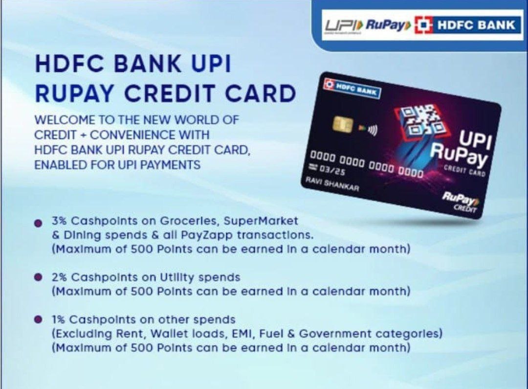 HDFC Bank Lifetime Free Rupay Credit Card!