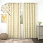 Story@Home Leaf Door Curtains For Living Room Bedroom Kitchen, 7ft, Beige, 46x84 in, Set of 4