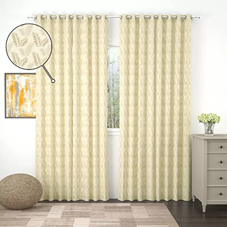 Story@home door curtains for living room bedroom kitchen, 7ft, beige, set of 4