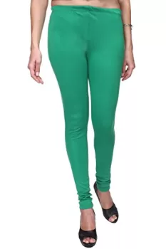 TRASA Women's Slim Fit Ultra Soft Cotton Churidar Leggings, Green, XXXXX-Large