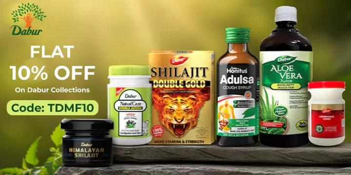 Flat 10% Off on Dabur Collections + Extra 10% Off + Cashback