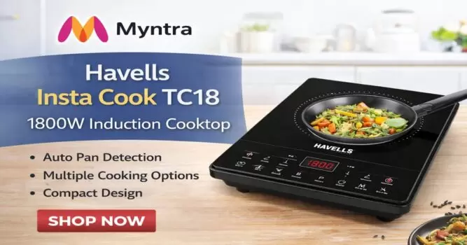 Havells Induction Cooktop 1800W Insta Cook TC18