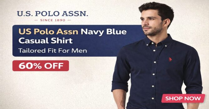 Us Polo Assn Navy Blue Casual Shirt Deal