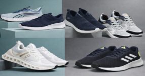 Branded men's sports shoes collection on Flipkart including running shoes and casual sneakers with modern lightweight design.