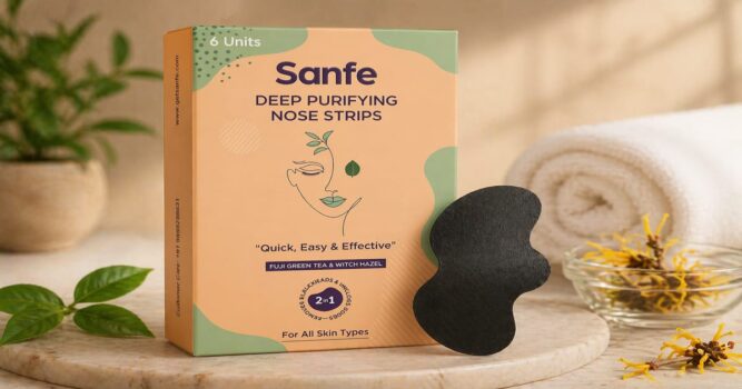 Clean skincare essentials in serene setting