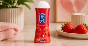 Cozy strawberry-themed product setup