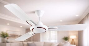 Elegant pearl white ceiling fan
