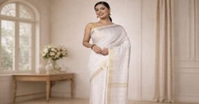 Elegant saree portrait in soft lighting