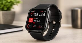 Sleek smartwatch on modern tabletop