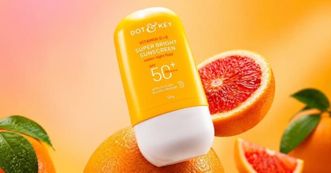 Citrus-infused vitamin C sunscreen shot