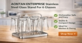 Durable AONTAN ENTERPRISE Stainless Steel Glass Stand For 6 Glasses – 58% Off