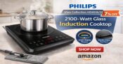 PHILIPS Viva Collection HD4938/01 2100-Watt Glass Induction Cooktop – 7% Off