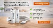 Portronics AAA Type C Rechargeable Batteries Pack Of 2 – 36% Off