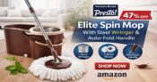 Presto! Elite Spin Mop With Steel Wringer And Auto-Fold Handle – 47% Off