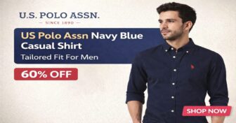 U.S. Polo Assn Navy Blue Casual Shirt Tailored Fit For Men