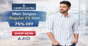 Campus Sutra Men Stripes Regular Fit Shirt – 75% Off