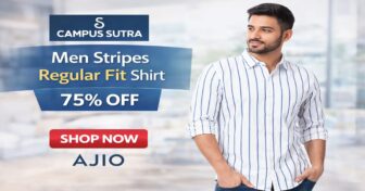 Campus Sutra Men Stripes Regular Fit Shirt – 75% Off