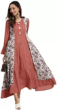 Yash Gallery Women’s Viscose Rayon Striped Printed Anarkali Kurta for Women